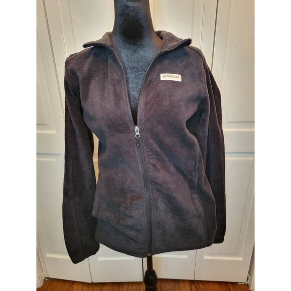 Women Magellan Outdoors Black Arctic Fleece Jacket M Zipper Gorpcore Winter Cozy - Picture 1 of 10